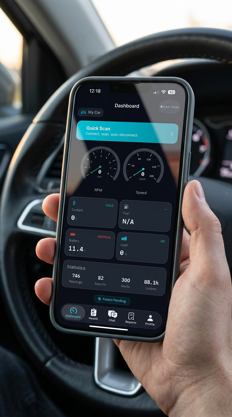 CarX dashboard on phone in car
