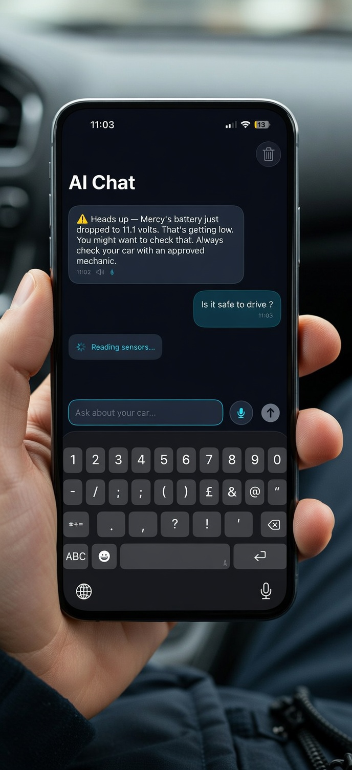 AI Chat warning about battery
