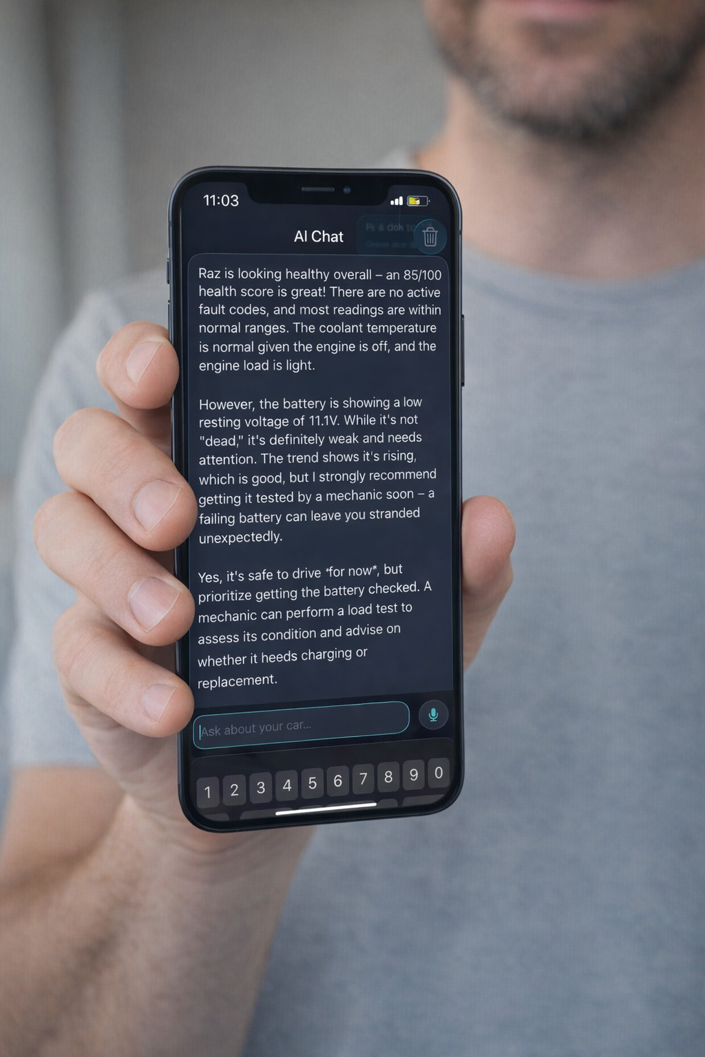CarX on iPhone held forward